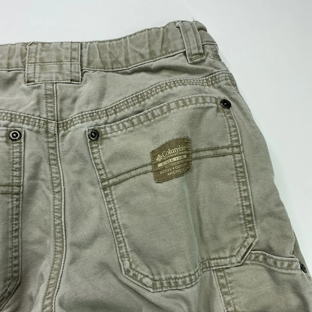 Columbia Khaki Cargo Pants Kids Size 10 Youth Rugged Cotton Canvas Outdoor